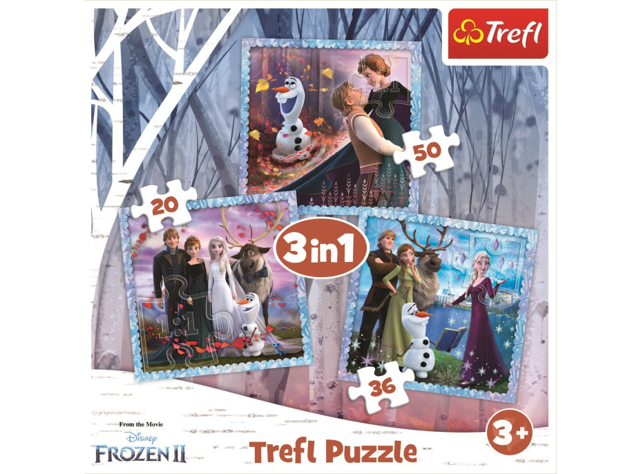 TREFL Puzzle Ľadové kráľovstvo 2: Kúzelný príbeh 3v1 (20,36,50 dielikov)