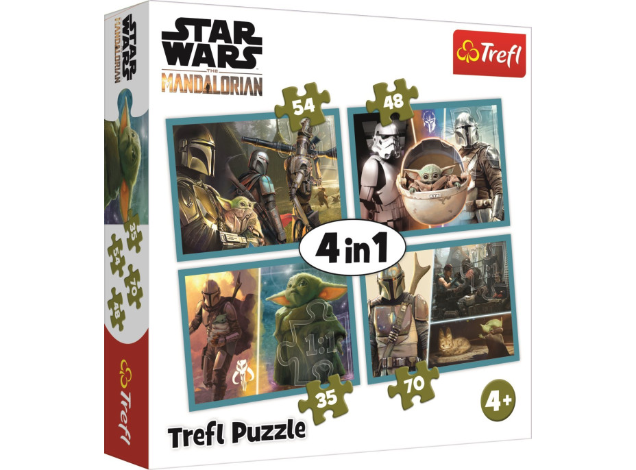 TREFL Puzzle Mandalorian a jeho svet 4v1 (35,48,54,70 dielikov)