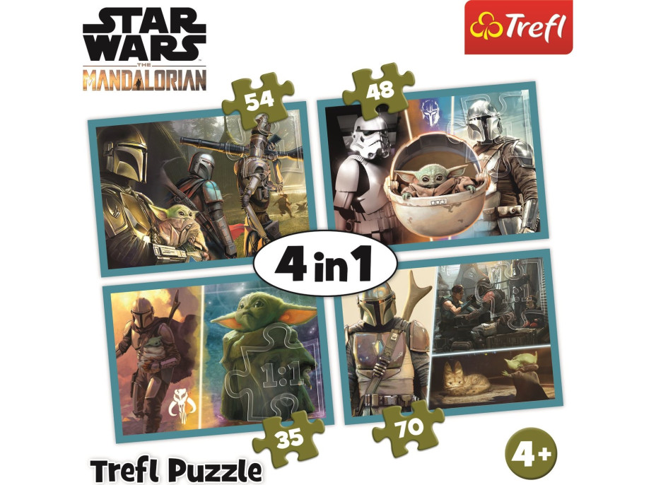 TREFL Puzzle Mandalorian a jeho svet 4v1 (35,48,54,70 dielikov)