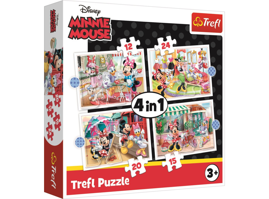 TREFL Puzzle Minnie s priateľmi 4v1 (12,15,20,24 dielikov)