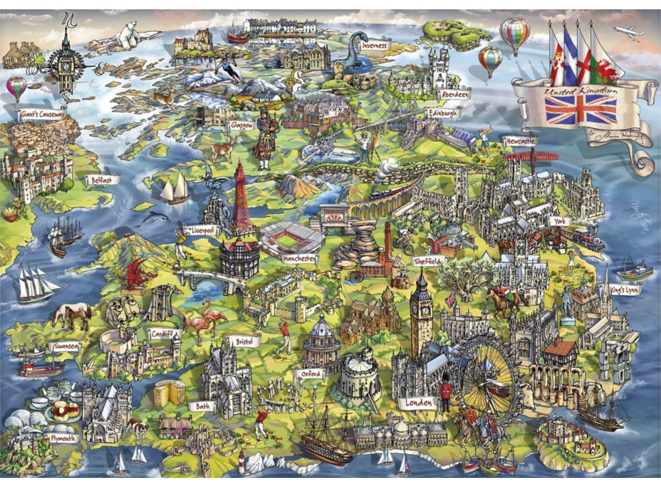 GIBSONS Puzzle Nádherná Británia 1000 dielikov