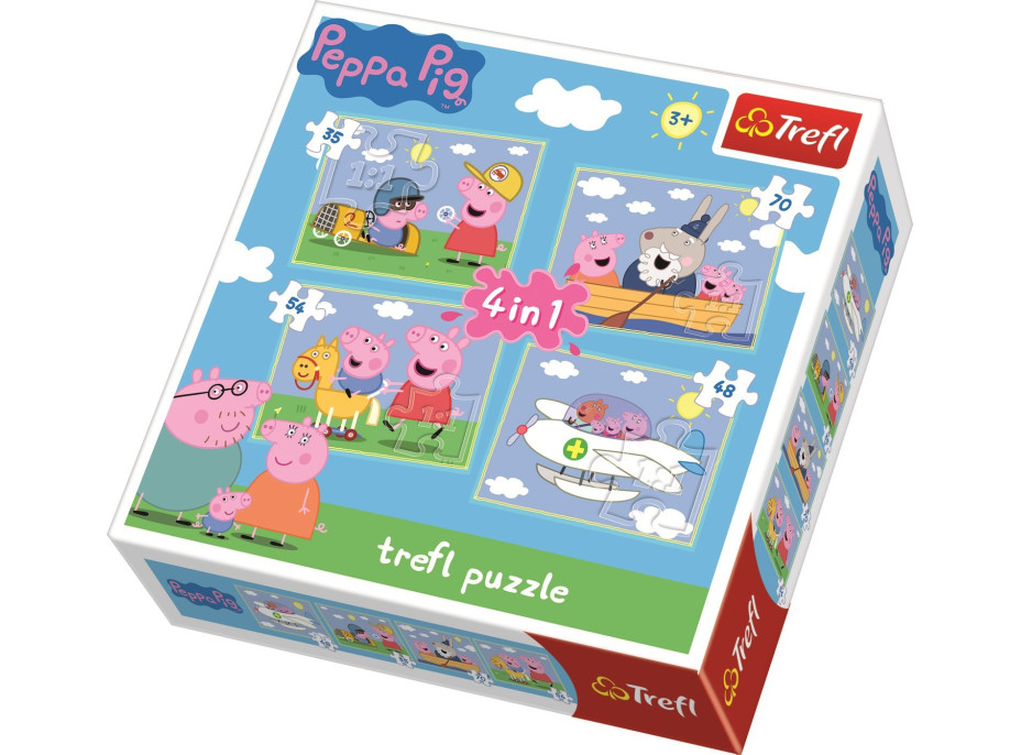 TREFL Puzzle Prasiatko Peppa 4v1 (35,48,54,70 dielikov)