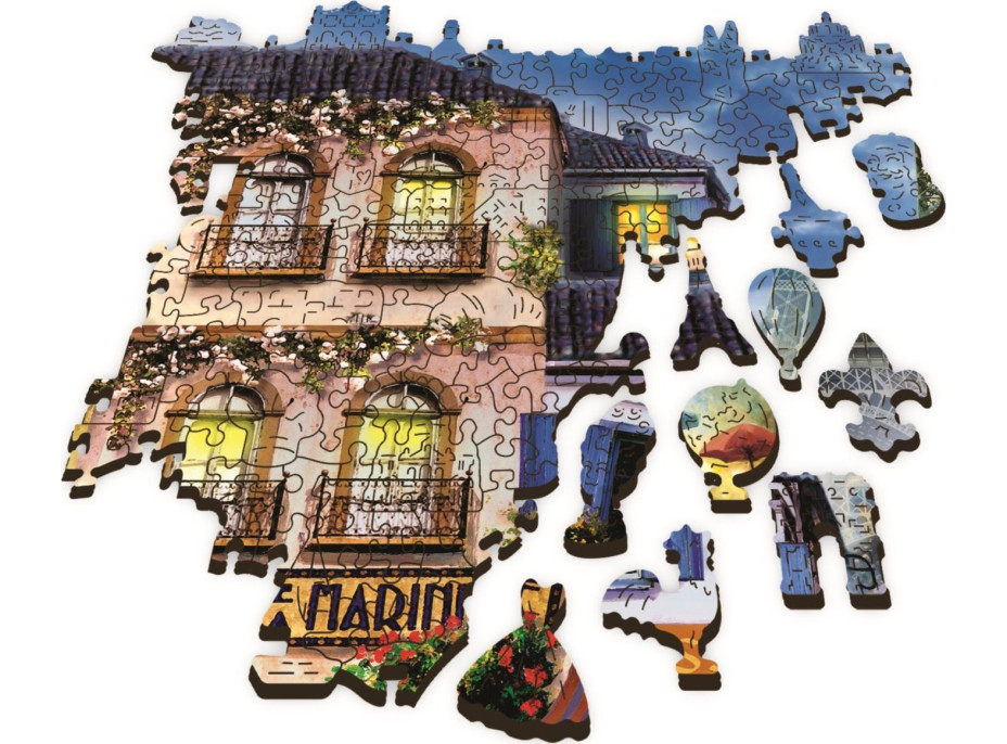 TREFL Wood Craft Origin puzzle Francúzska ulica 1000 dielikov