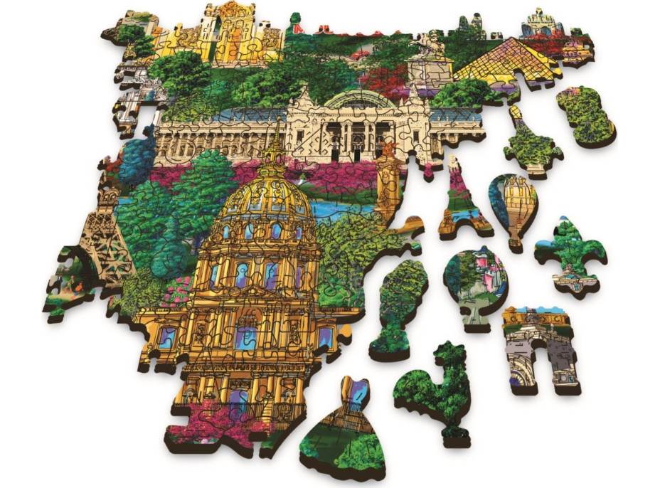 TREFL Wood Craft Origin puzzle Slávne miesta Francúzska 1000 dielikov