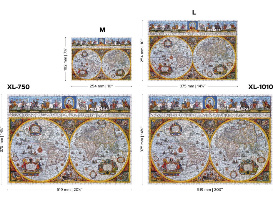 WOODEN CITY Drevené puzzle Antická mapa Nova Terrarum 2v1, 505 dielikov EKO