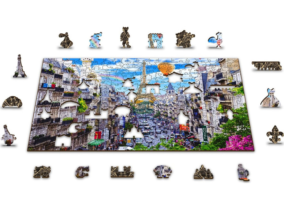 WOODEN CITY Drevené puzzle Rušný Paríž 2v1, 300 dielikov EKO