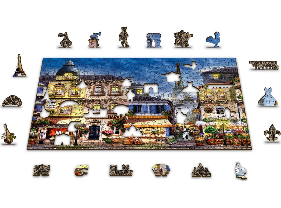 WOODEN CITY Drevené puzzle Raňajky v Paríži 2v1, 75 dielikov EKO