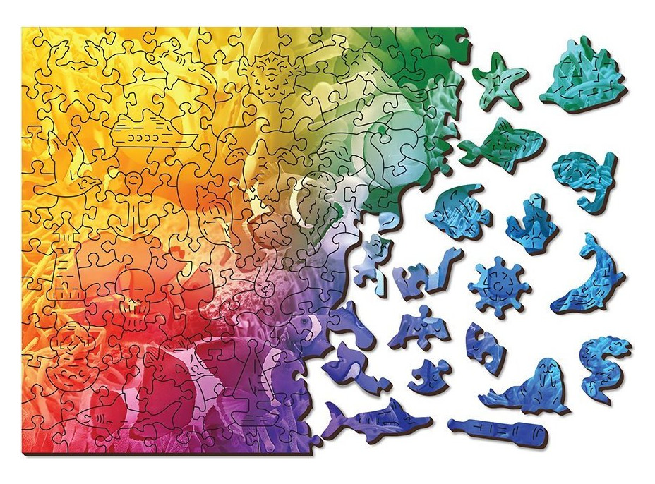 WOODEN CITY Drevené puzzle Tropické ryby 2v1, 100 dielikov EKO