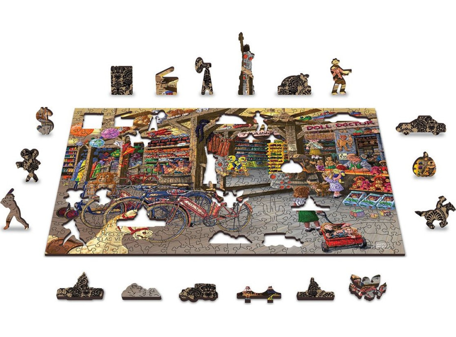 WOODEN CITY Drevené puzzle V hračkárstve 2v1, 400 dielikov EKO