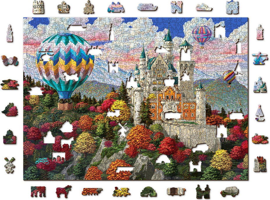 WOODEN CITY Drevené puzzle Zámok Neuschwanstein 2v1, 1010 dielikov EKO