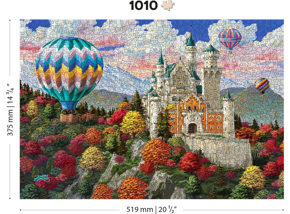 WOODEN CITY Drevené puzzle Zámok Neuschwanstein 2v1, 1010 dielikov EKO