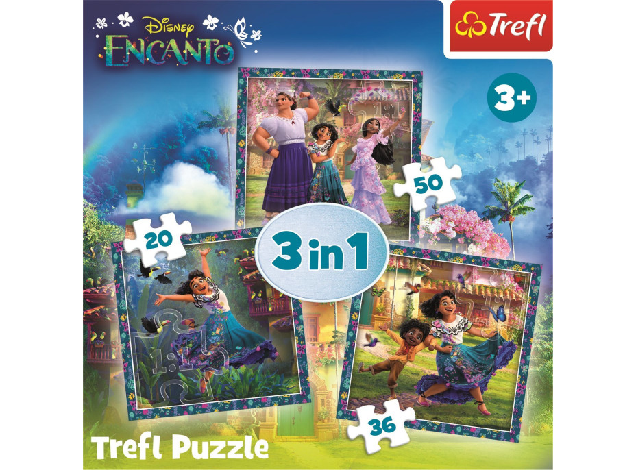 TREFL Puzzle Encanto: Postavy 3v1 (20,36,50 dielikov)