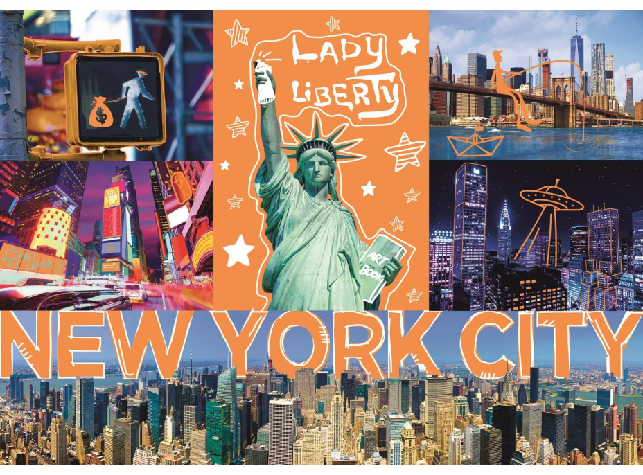 TREFL Puzzle Neon Color Line New York 1000 dielikov