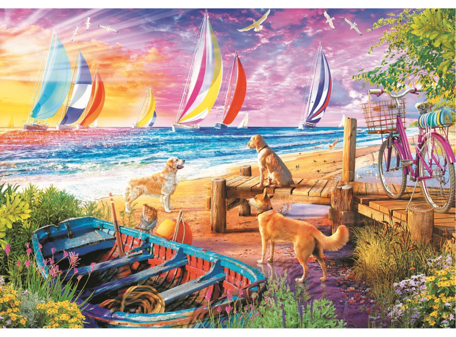 TREFL Puzzle UFT Vacay Time: Výhľad na plachetnice 1000 dielikov