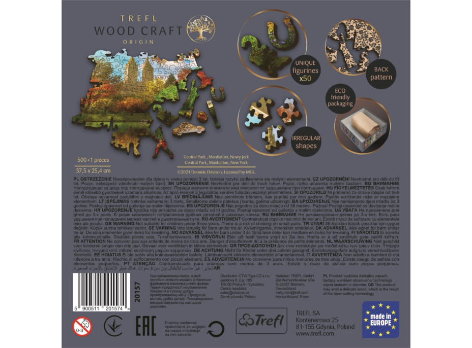 Trefl Wood Craft Origin puzzle Central Park, Manhattan, New York 501 dielikov