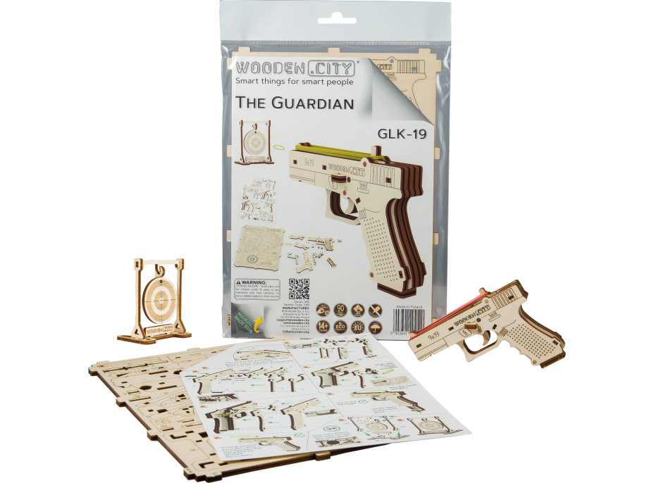 WOODEN CITY 3D puzzle Pištoľ Guardian GLK-19, 30 dielov