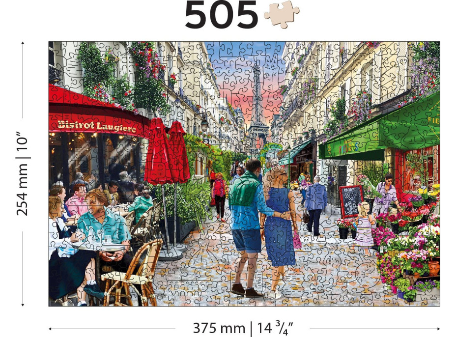 WOODEN CITY Drevené puzzle Parížske bistro 2v1, 505 dielikov EKO