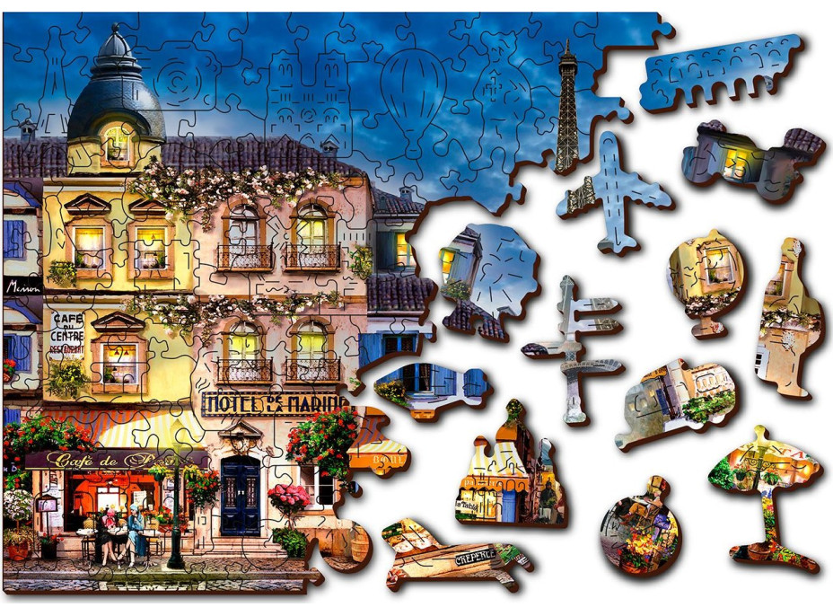 WOODEN CITY Drevené puzzle Raňajky v Paríži 2v1, 300 dielikov EKO