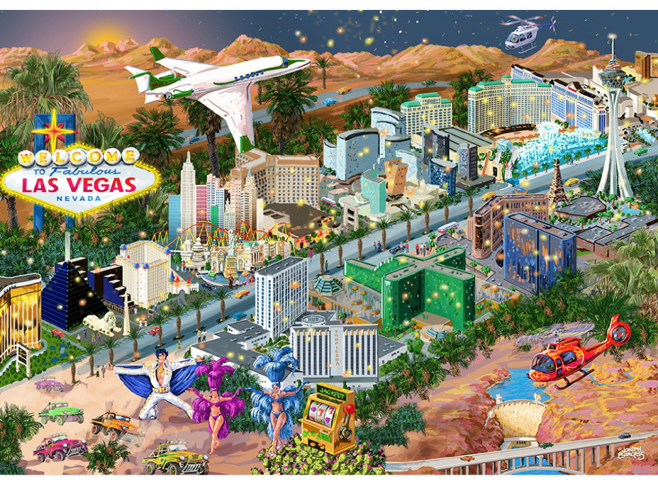 WOODEN CITY Drevené puzzle Vitajte v Las Vegas 2v1, 505 dielikov EKO