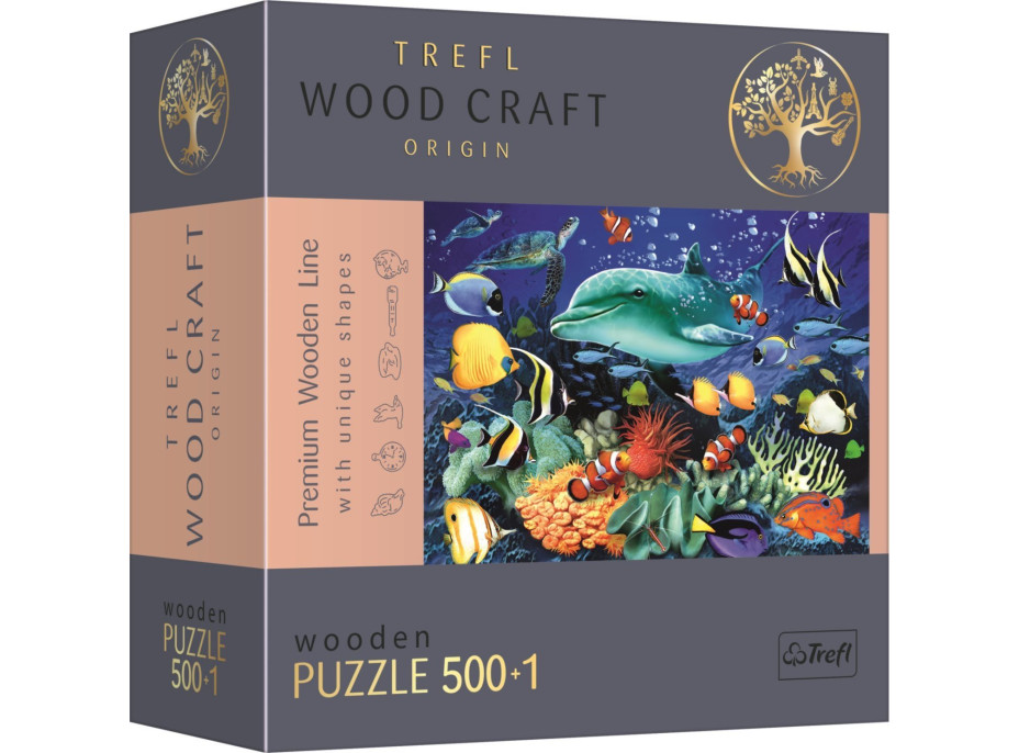 Trefl Wood Craft Origin puzzle Život v mori 501 dielikov