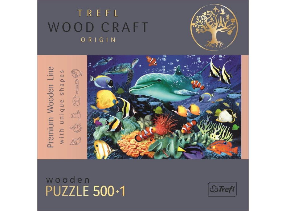 Trefl Wood Craft Origin puzzle Život v mori 501 dielikov