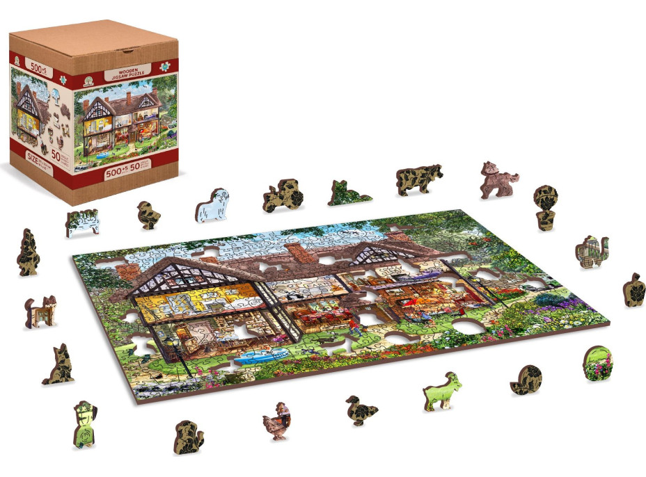 WOODEN CITY Drevené puzzle Dom na letnú sezónu 2v1, 505 dielikov EKO