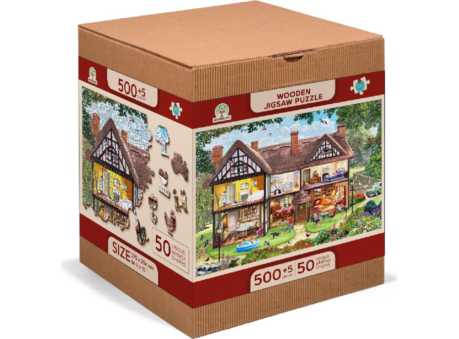 WOODEN CITY Drevené puzzle Dom na letnú sezónu 2v1, 505 dielikov EKO