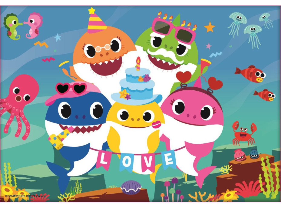 TREFL Puzzle Baby Shark: Rodina 4v1 (12,15,20,24 dielikov)