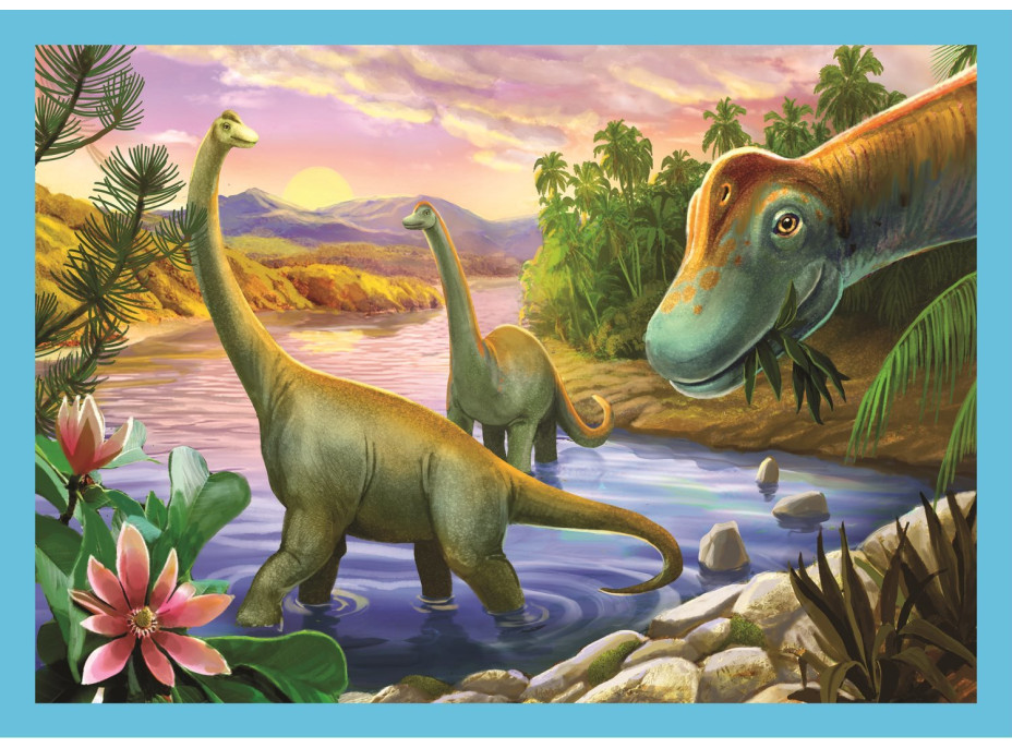 TREFL Puzzle Jedineční dinosaury 4v1 (12,15,20,24 dielikov)