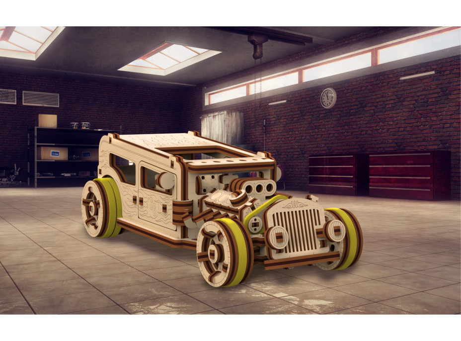 WOODEN CITY 3D puzzle Automobil Hot Rod 141 dielov