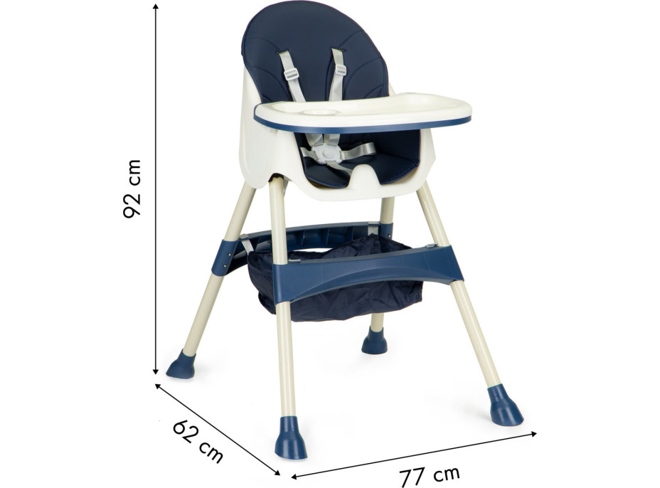 ECOTOYS Jedálenská stolička 2v1 modrá