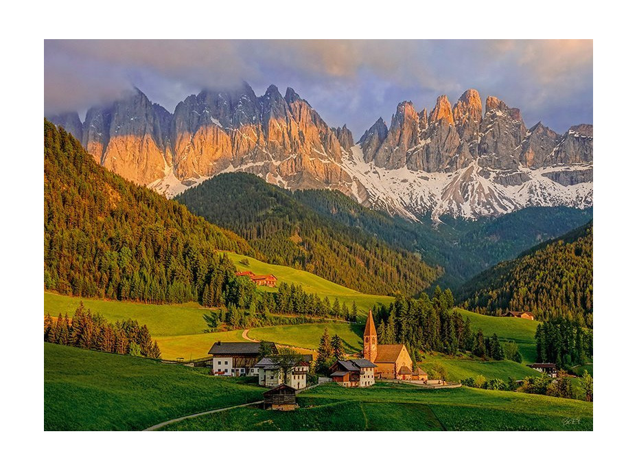 CHERRY PAZZI Puzzle Santa Maddalena, Dolomity 1000 dielikov