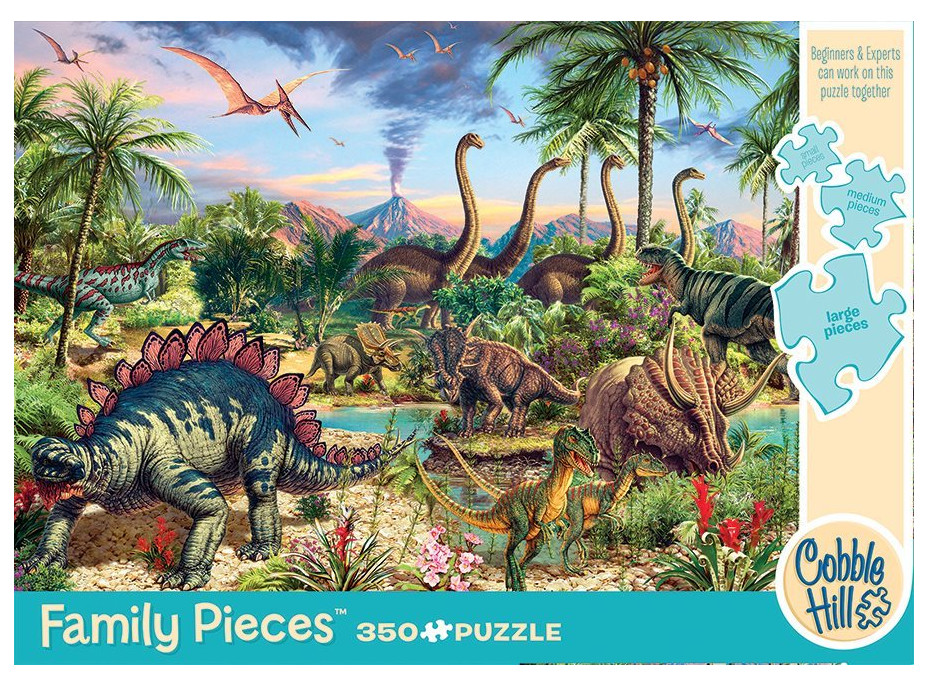 COBBLE HILL Rodinné puzzle Prehistorická party 350 dielikov