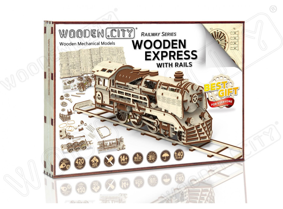 WOODEN CITY 3D puzzle Express s koľajnicami 400 dielov