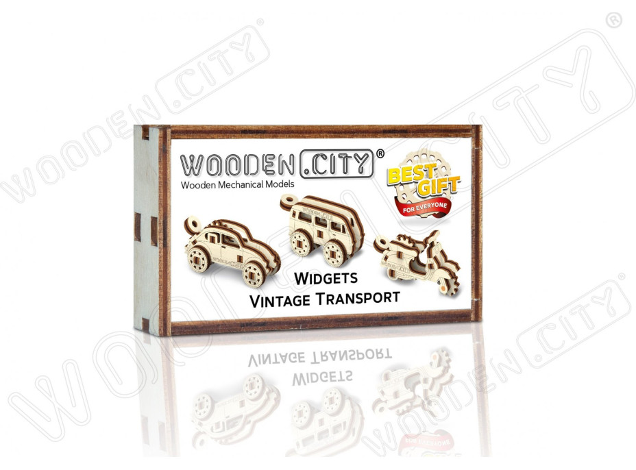 WOODEN CITY 3D puzzle mini sada Widgets: Historické vozidlá 35 dielikov