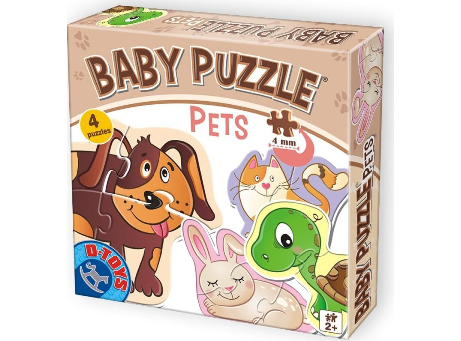 D-TOYS Baby puzzle Domáci miláčikovia 4v1 (2-4 dieliky)