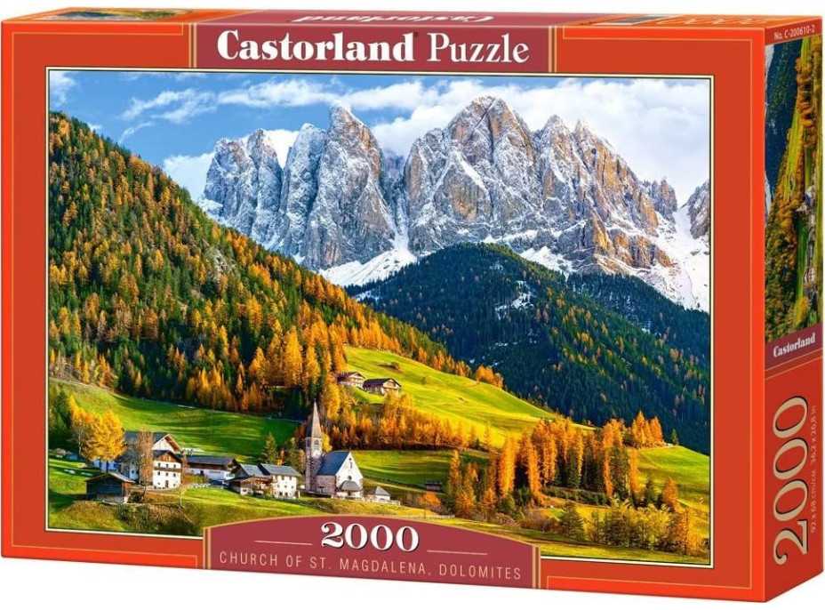 CASTORLAND Puzzle Kostol svätej Magdalény, Dolomity 2000 dielikov