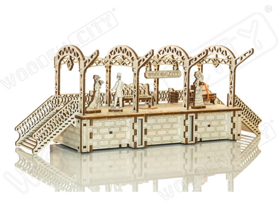 WOODEN CITY 3D puzzle Železničná stanica 175 dielov