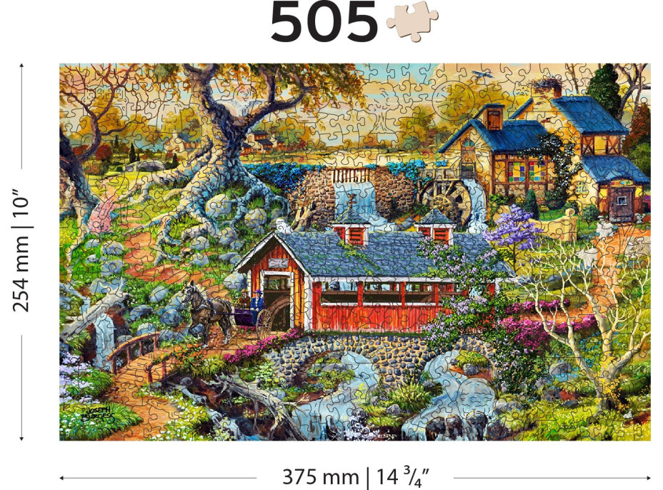 WOODEN CITY Drevené puzzle Vidiecke mosty 2v1, 505 dielikov EKO