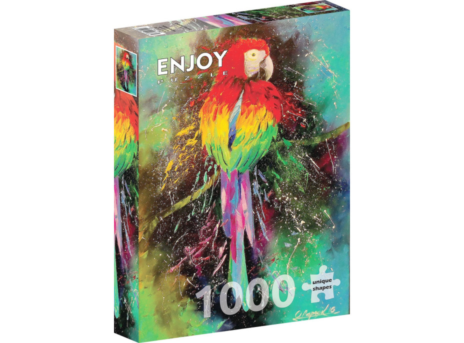 ENJOY Puzzle Farebný papagáj 1000 dielikov