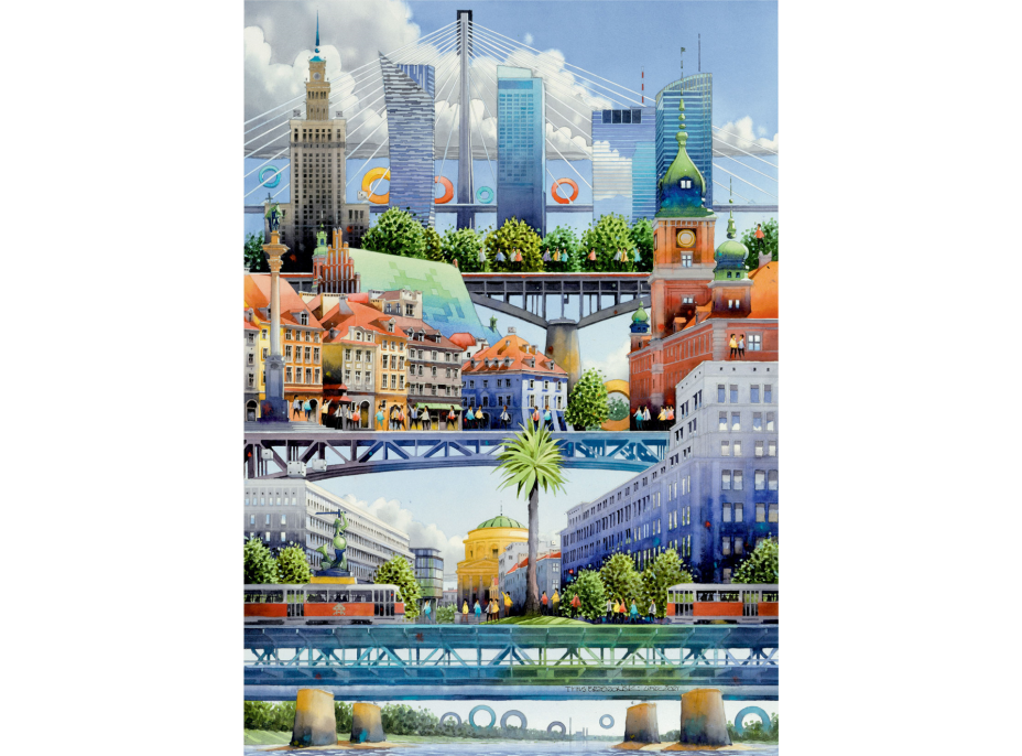 GOOD LOOT Puzzle Imagination: Tytus Brzozowski - Warsaw bridges 1000 dielikov