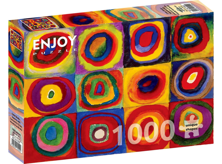 ENJOY Puzzle Vassily Kandinsky: Štúdia farieb - Štvorce s kruhmi 1000 dielikov