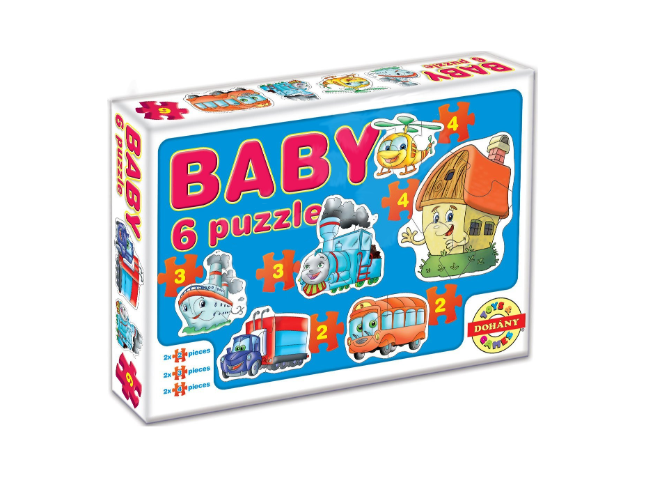 DOHÁNY Baby puzzle Doprava 6v1 (2-4 dieliky)