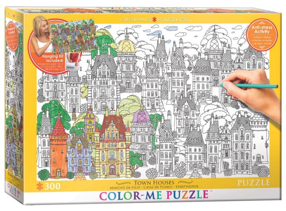 EUROGRAPHICS Color me puzzle Domy v meste 300 dielikov + súprava na zavesenie