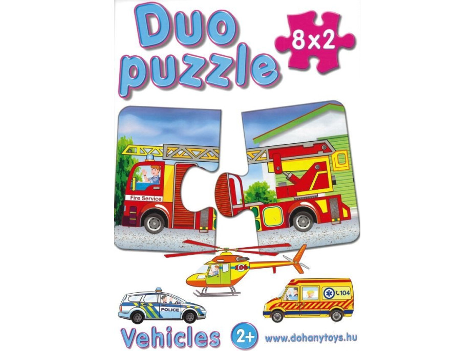 DOHÁNY Duo puzzle Dopravné prostriedky 8x2 dieliky