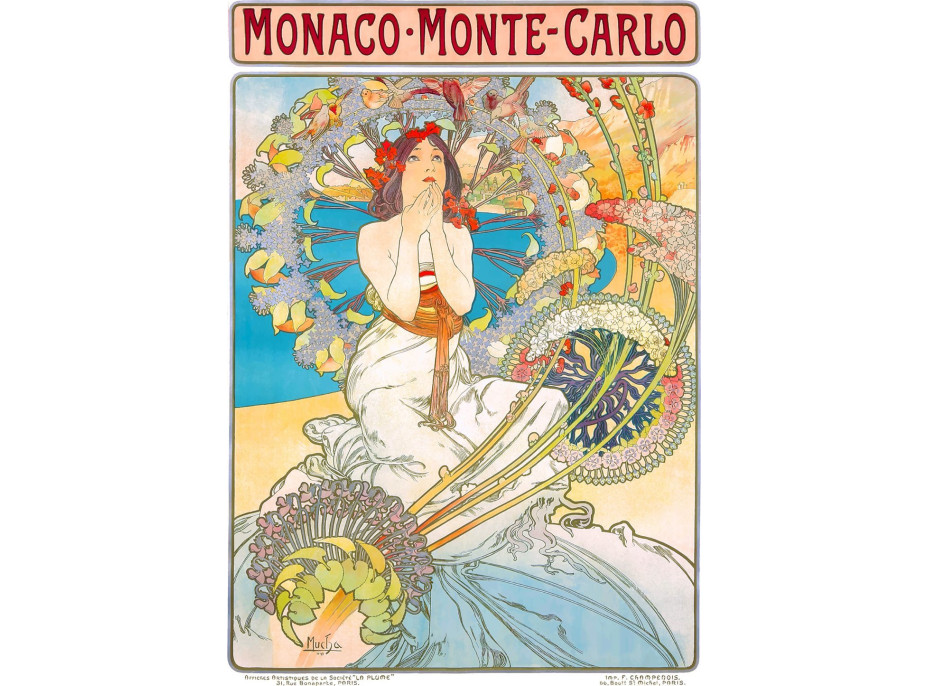 ENJOY Puzzle Monako Monte Carlo, Alfons Mucha 1000 dielikov