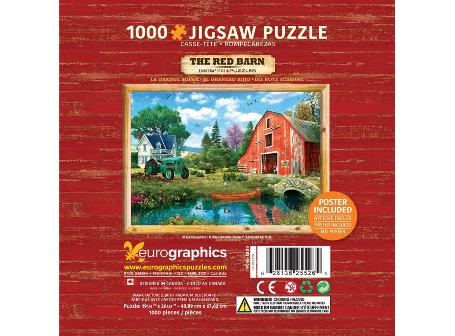 EUROGRAPHICS Puzzle v plechovej krabičke Červená stodola 1000 dielikov