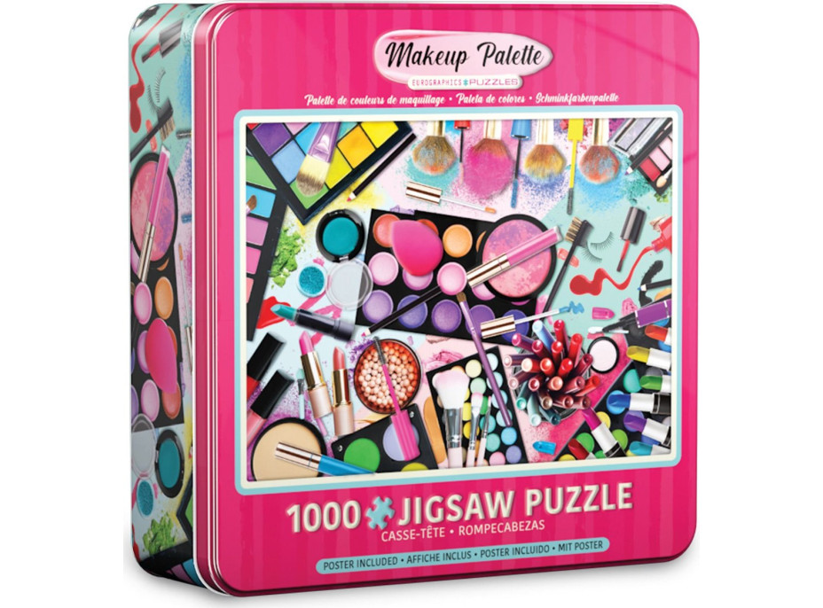 EUROGRAPHICS Puzzle v plechovej krabičke Paleta farieb: Makeup 1000 dielikov