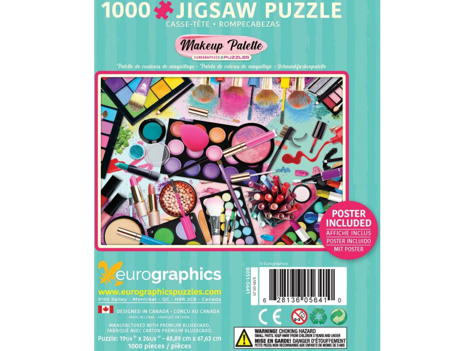 EUROGRAPHICS Puzzle v plechovej krabičke Paleta farieb: Makeup 1000 dielikov