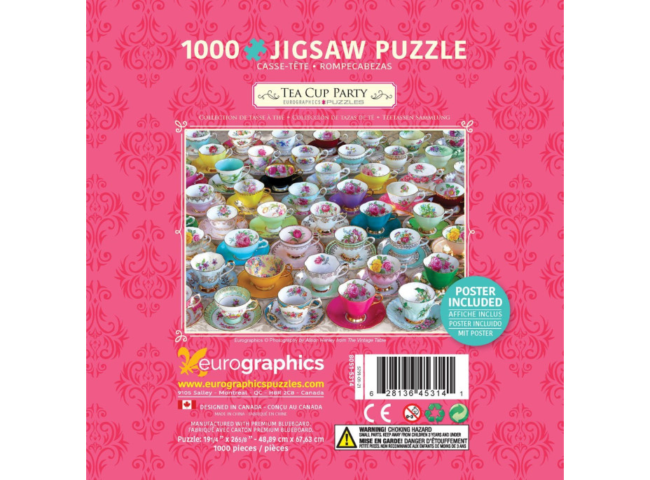 EUROGRAPHICS Puzzle v plechovej krabičke Zbierka čajových šálok 1000 dielikov